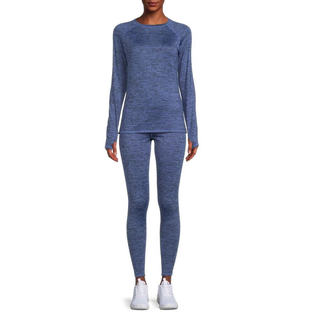 Seamless Heathered Blue Leggings - Women's Activewear